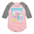 thumbnail image 1 of Barbie - Living The Dream - Toddler & Youth Girls Raglan Graphic T-Shirt, 1 of 4