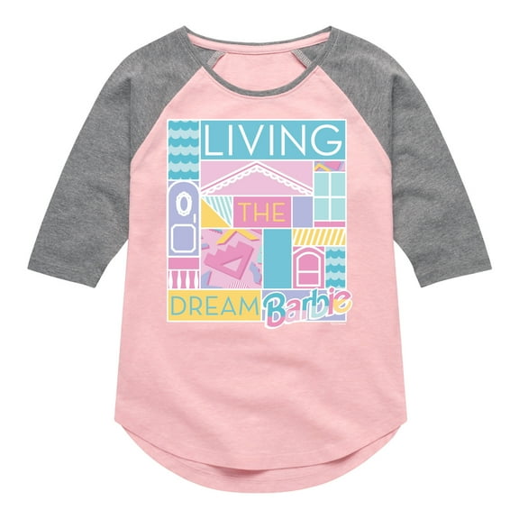 Barbie - Living The Dream - Toddler & Youth Girls Raglan Graphic T-Shirt