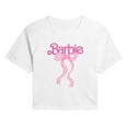 thumbnail image 1 of Barbie - Logo Coquette Bow - Juniors Cropped Short Sleeve Graphic T-Shirt, 1 of 4