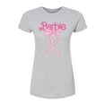 thumbnail image 1 of Barbie - Logo Coquette Bow - Juniors Fitted Short Sleeve Graohic T-Shirt, 1 of 4