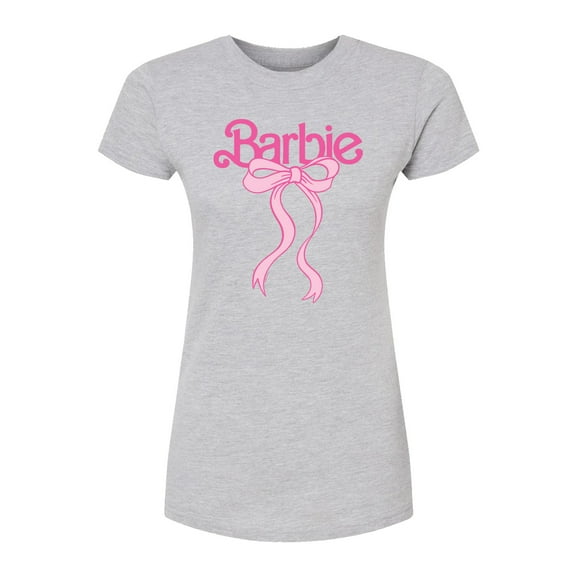Barbie - Logo Coquette Bow - Juniors Fitted Short Sleeve Graohic T-Shirt