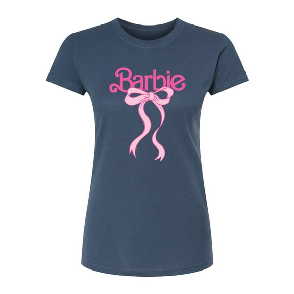 Barbie - Logo Coquette Bow - Juniors Fitted Short Sleeve Graohic T-Shirt
