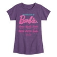 thumbnail image 1 of Barbie - Logo Evolution - Girls Fitted Short Sleeve Graphic T-Shirt, 1 of 5