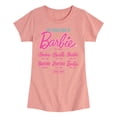 thumbnail image 1 of Barbie - Logo Evolution - Girls Fitted Short Sleeve Graphic T-Shirt, 1 of 5