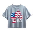 thumbnail image 1 of Barbie - Logo Flag Fill - Youth Girls Boxy T-Shirt, 1 of 4