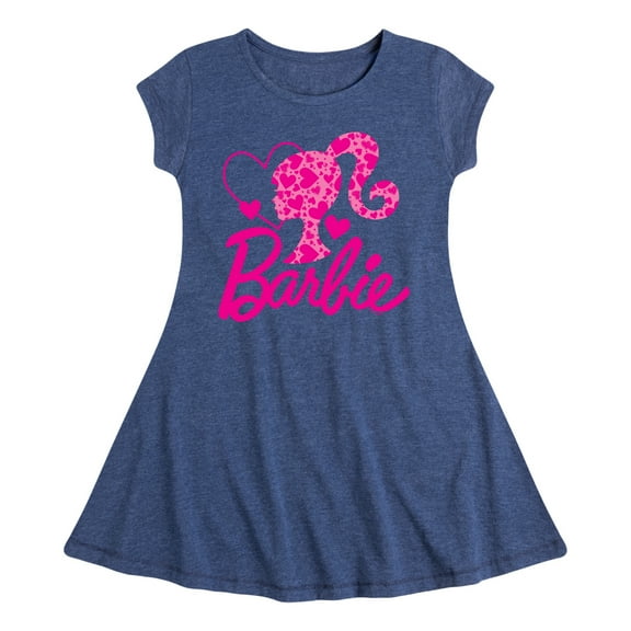 Barbie - Logo Hearts - Toddler And Youth Girls Fit And Flare Dress