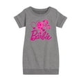 thumbnail image 1 of Barbie - Logo Hearts - Toddler And Youth Girls Fleece Dress, 1 of 5