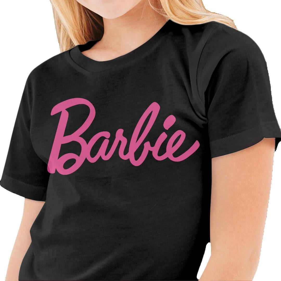 Barbie Logo Kids Short Sleeve T-Shirt (Black, S-XXL) - Walmart.com, image size:1080x1080