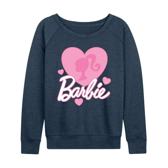 Barbie - Logo Love Hearts - Women's French Terry Long Sleeve Shirt