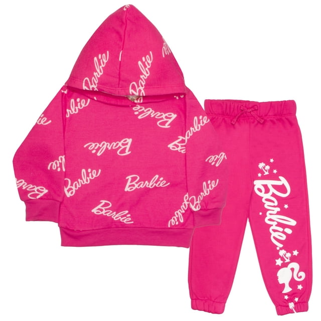 Barbie Logo Pattern Girls Hoodie Sweatpants 2-Piece Set for Kids and ...