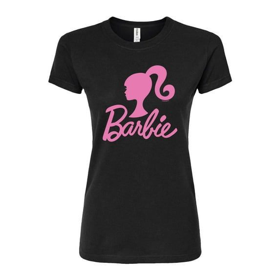 Barbie - Logo Pink Glitter - Juniors Fitted Graphic T-Shirt
