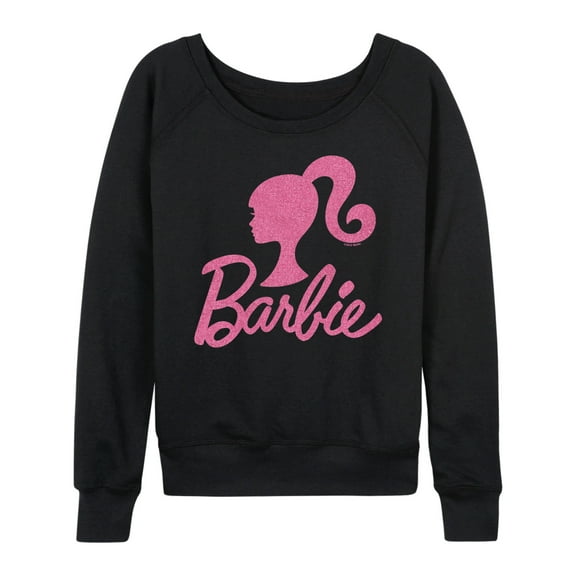 Barbie - Logo Pink Glitter - Women's Lightweight French Terry Long Sleeve Shirt