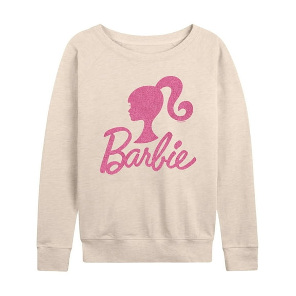 Barbie - Logo Pink Glitter - Women's Lightweight French Terry Long Sleeve Shirt