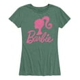 thumbnail image 1 of Barbie - Pink Glitter Silhuoette Logo - Women's Short Sleeve Graphic T-Shirt, 1 of 5
