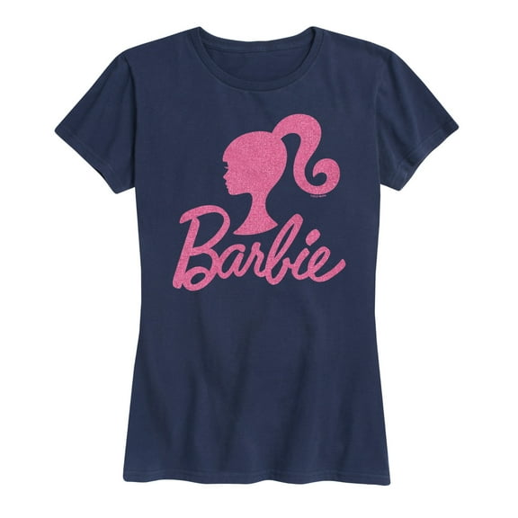 Barbie - Pink Glitter Silhuoette Logo - Women's Short Sleeve Graphic T-Shirt