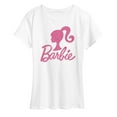 thumbnail image 1 of Barbie - Pink Glitter Silhuoette Logo - Women's Short Sleeve Graphic T-Shirt, 1 of 5