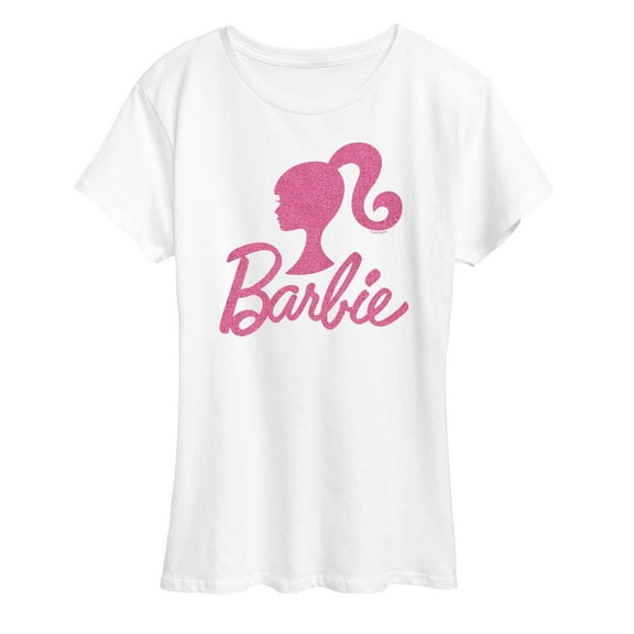 Barbie - Pink Glitter Silhuoette Logo - Women's Short Sleeve Graphic T-Shirt