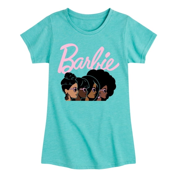 Barbie - Logo Profiles Girls' Fitted Short Sleeve Graphic T-Shirt