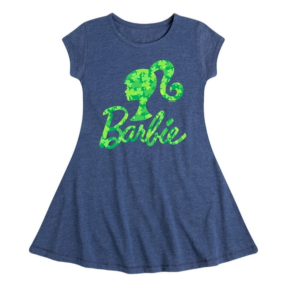 Barbie - Logo Shamrock Pattern - Toddler And Youth Girls Fit And Flare Dress