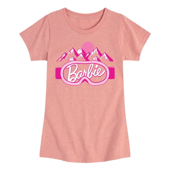 Barbie - Logo Ski Goggles - Toddler And Youth Girls Fitted Short Sleeve Graphic T-Shirt