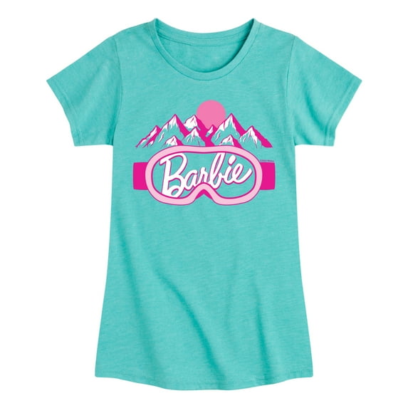 Barbie - Logo Ski Goggles - Toddler And Youth Girls Fitted Short Sleeve Graphic T-Shirt