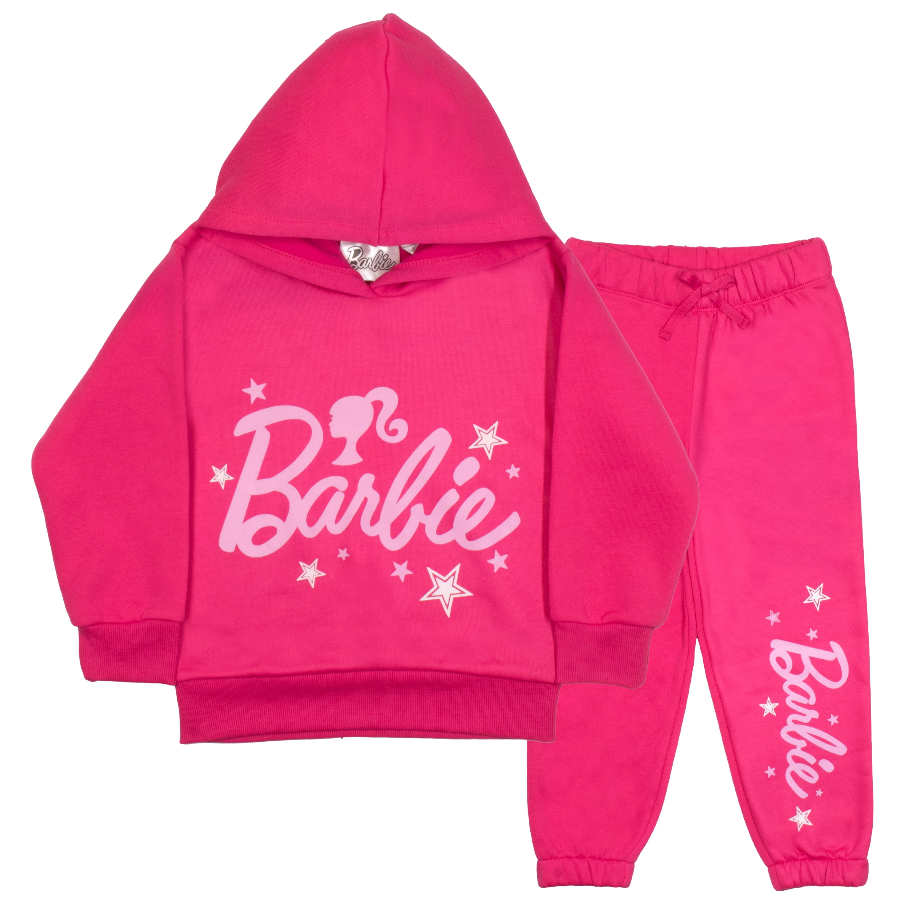Barbie Logo Stars Girl’s Pullover Hoodie & Jogger Pants Set for Kids ...