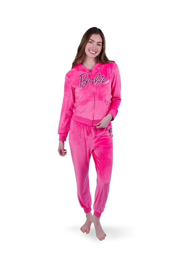 Logo Velour Matching Family Zip Up Hoodie and Jogger Pants Outfit Set Womens XX-Large