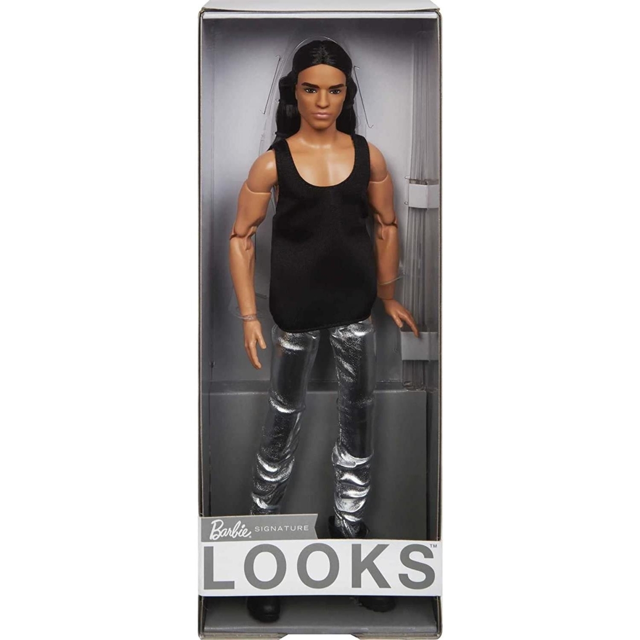 Barbie Looks Collectible Ken Doll with Long Brown Hair & Metallic Silvery Pants - image 1 of 7