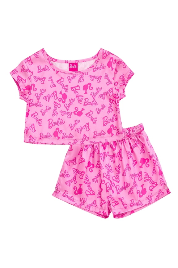 Lounge Pajama Shirt and Pajama Shorts Sleep Set Logo Little Kid to Big Kid