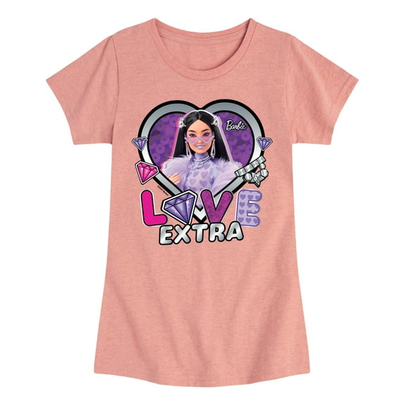 Barbie - Love Extra - Girls Fitted Short Sleeve Graphic T-Shirt