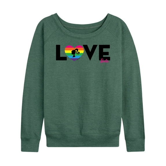 Barbie - Love - Rainbow Heart - Women's Lightweight French Terry Long Sleeve Shirt