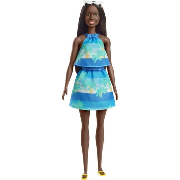 Barbie Loves the Ocean Beach Doll with Brown Hair in Sundress, Made from Recycled Plastics
