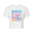 thumbnail image 1 of Barbie - Loving & Living the Dream - Juniors Cropped Cotton Blend T-Shirt, 1 of 4