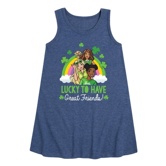 Barbie - Lucky To Have Great Friends - Toddler and Youth Girls A-line Dress