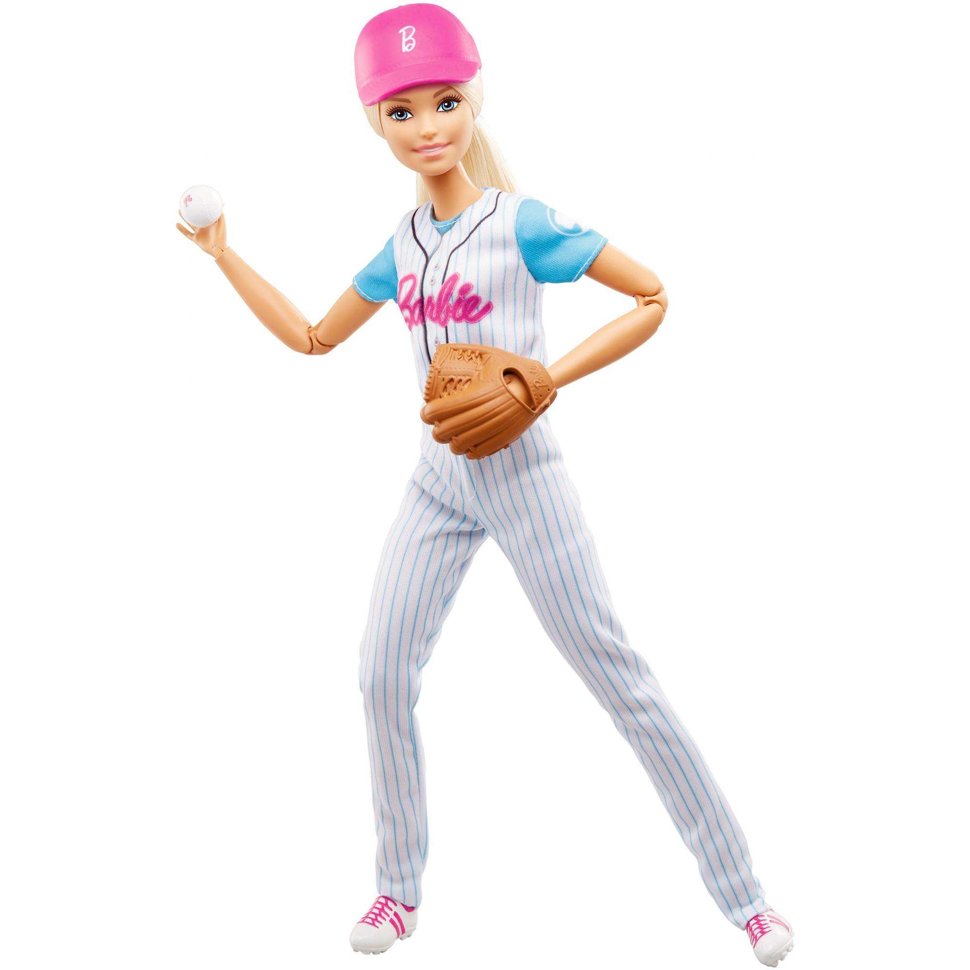 Barbie Made To Move Baseball Player Doll with Baseball & Mitt Doll Playset - image 1 of 7