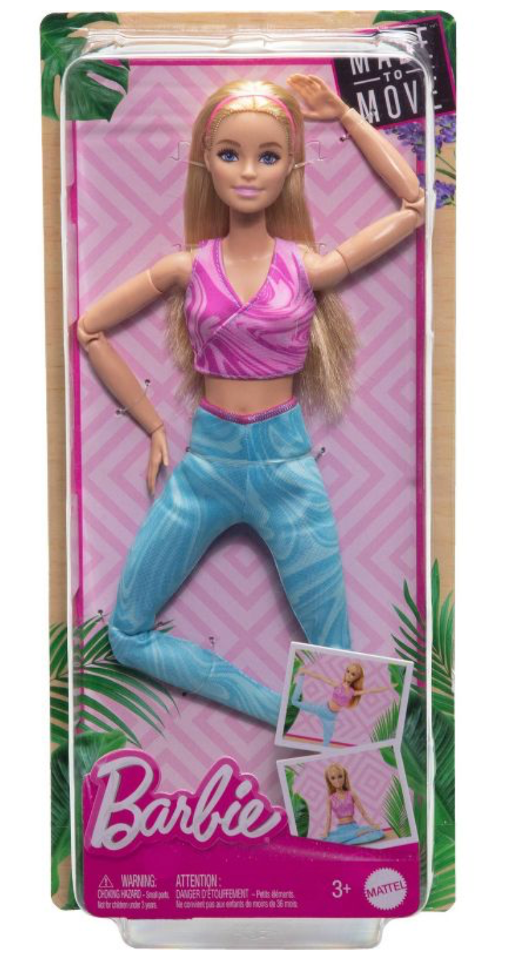 Barbie Made to Move Blonde Fashion Doll Wearing Removable Sport Toy New with Box Walmart