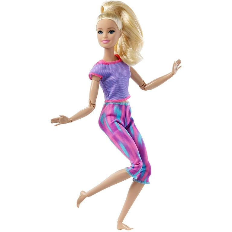 Barbie Made to Move Doll with 22 Flexible Joints & Long Blonde Ponytail  Wearing Athleisure