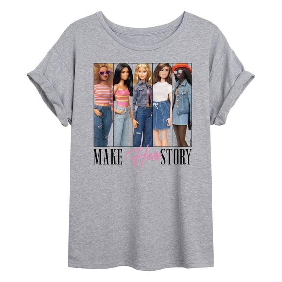 Barbie - Make Herstory Barbie - Juniors Oversized Graphic T-Shirt