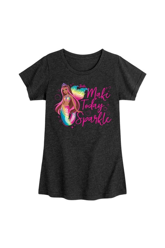 - Make Today Sparkle  - Girls Fitted Short Sleeve Graphic T-Shirt
