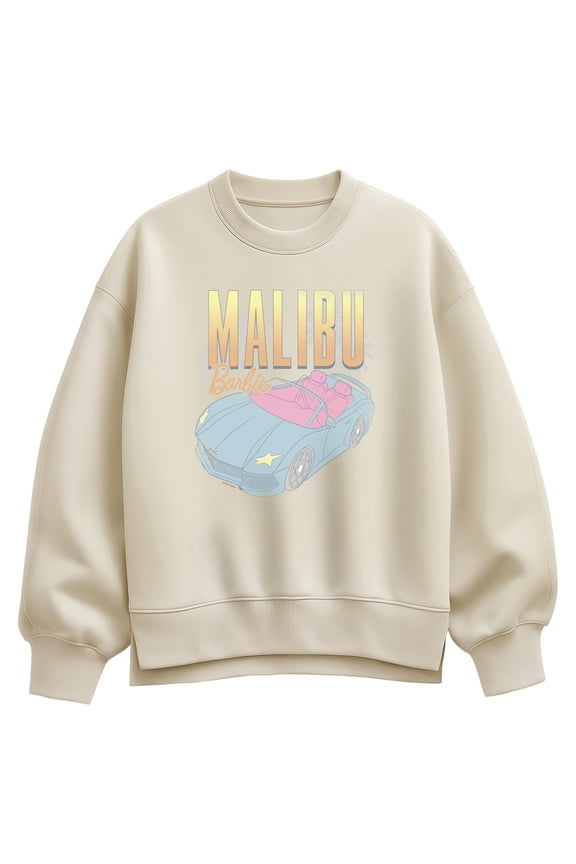 - Malibu Beach Car - Women's Oversized Fleece Crew Sweatshirt