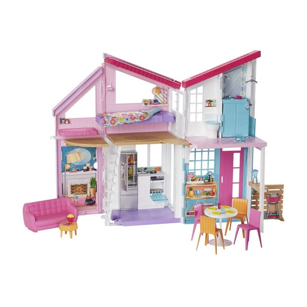 美品Barbie バービー マリブハウスプレイセット ドールハウス 家 Barbie Malibu Playhouse Dollhouse with Bedroom & Fold