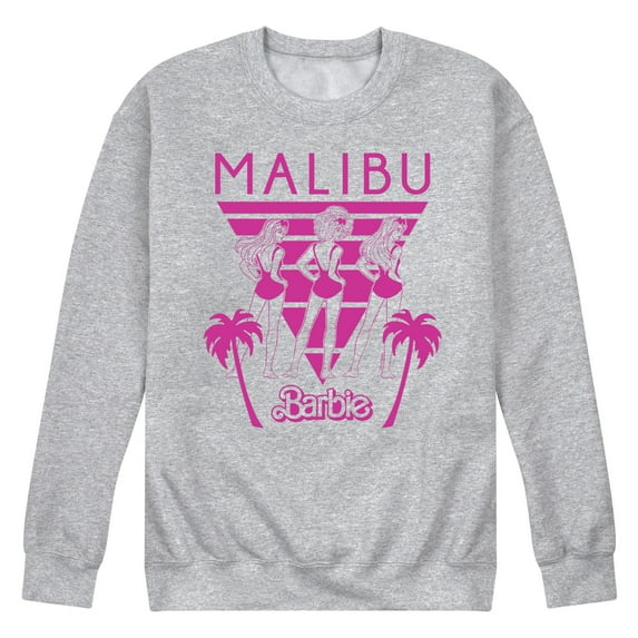 Barbie - Malibu - Retro Palm Trees & Bathing Suits - Men's Crew Neck Fleece Pullover