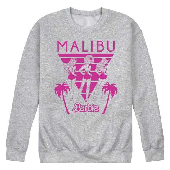 Barbie - Malibu - Retro Palm Trees & Bathing Suits - Men's Crew Neck Fleece Pullover