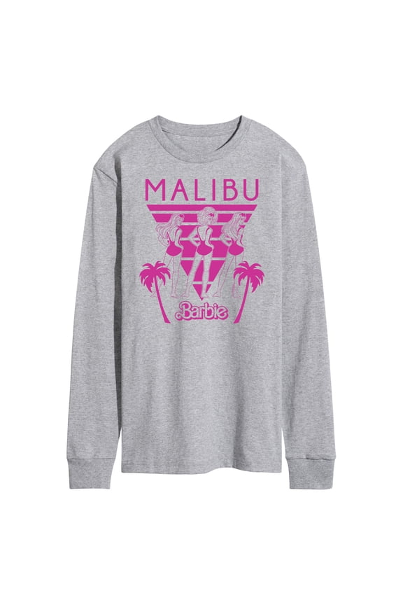 - Malibu - Retro Palm Trees & Bathing Suits - Men's Long Sleeve T-Shirt