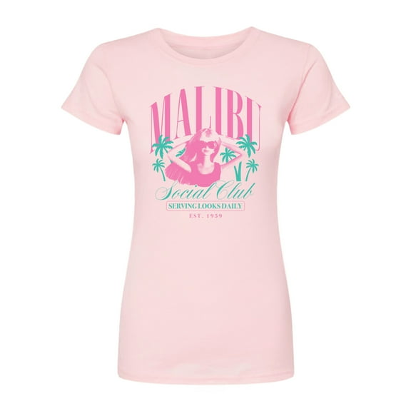 Barbie - Malibu Social Club - Juniors Fitted Short Sleeve Graohic T-Shirt