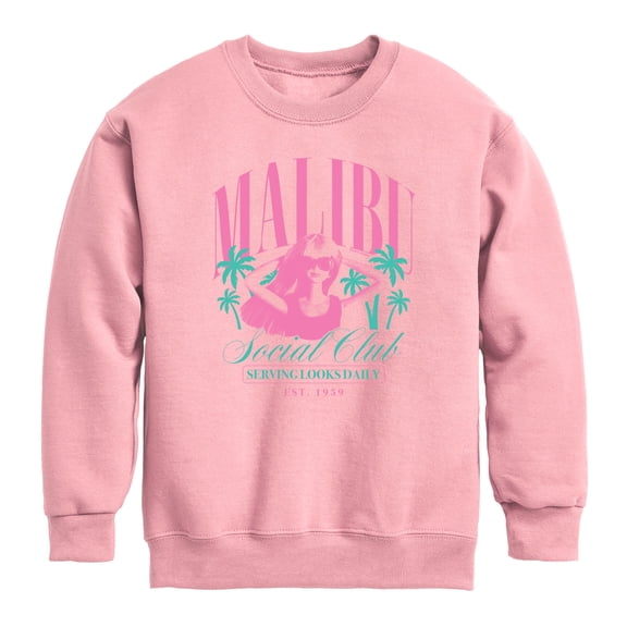 Barbie - Malibu Social Club - Youth Boys Crew Fleece Sweatshirt