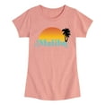 thumbnail image 1 of Barbie - Malibu Sunset with Palm Trees - Toddler And Youth Girls Raglan Graphic T-Shirt, 1 of 4