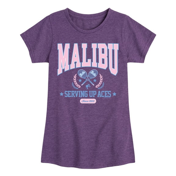 Barbie - Malibu Varsity  - Girls Fitted Short Sleeve Graphic T-Shirt
