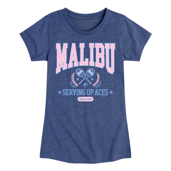 Barbie - Malibu Varsity - Girls Fitted Short Sleeve Graphic T-Shirt