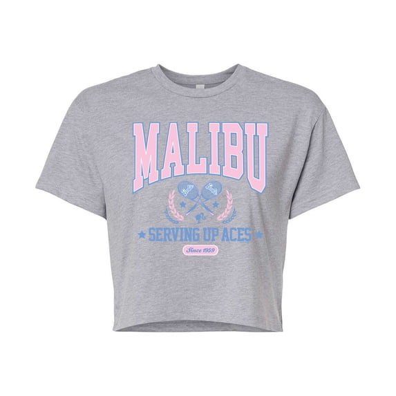 Barbie - Malibu Varsity - Juniors Cropped Graphic T-Shirt